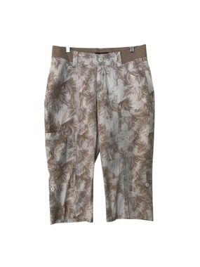 Size 10M Riders by Lee Mid Rise Skimmers Tropical Palm Leaf Print Beach Travel